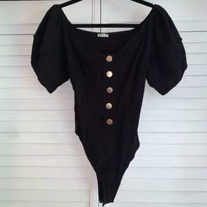 Free People Puff Sleeve Bodysuit
